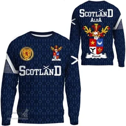 ScotsTee Shop Scottish Hamil Family Crest Tartan Sweatshirt Scottish 1991 Style