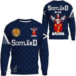 ScotsTee Shop Scottish Pettigrew Family Crest Tartan Sweatshirt Scottish 1991 Style