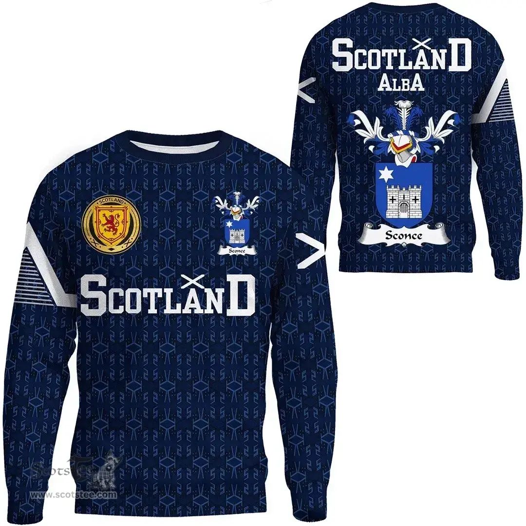ScotsTee Shop Scottish Sconce Family Crest Tartan Sweatshirt Scottish 1991 Style