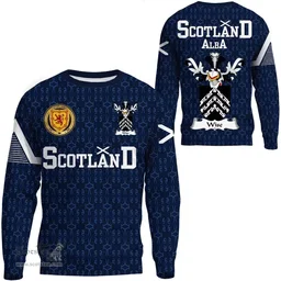 ScotsTee Shop Scottish Wise Family Crest Tartan Sweatshirt Scottish 1991 Style