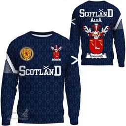 ScotsTee Shop Scottish Naesmith Family Crest Tartan Sweatshirt Scottish 1991 Style