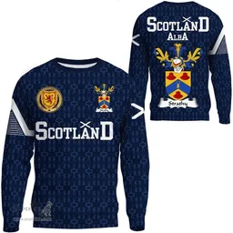 ScotsTee Shop Scottish Strathy Family Crest Tartan Sweatshirt Scottish 1991 Style
