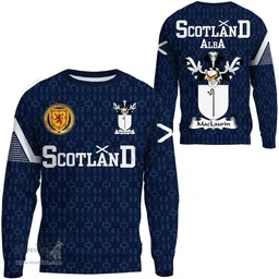ScotsTee Shop Scottish MacLaurin or McLaurin Family Crest Tartan Sweatshirt Scottish 1991 Style