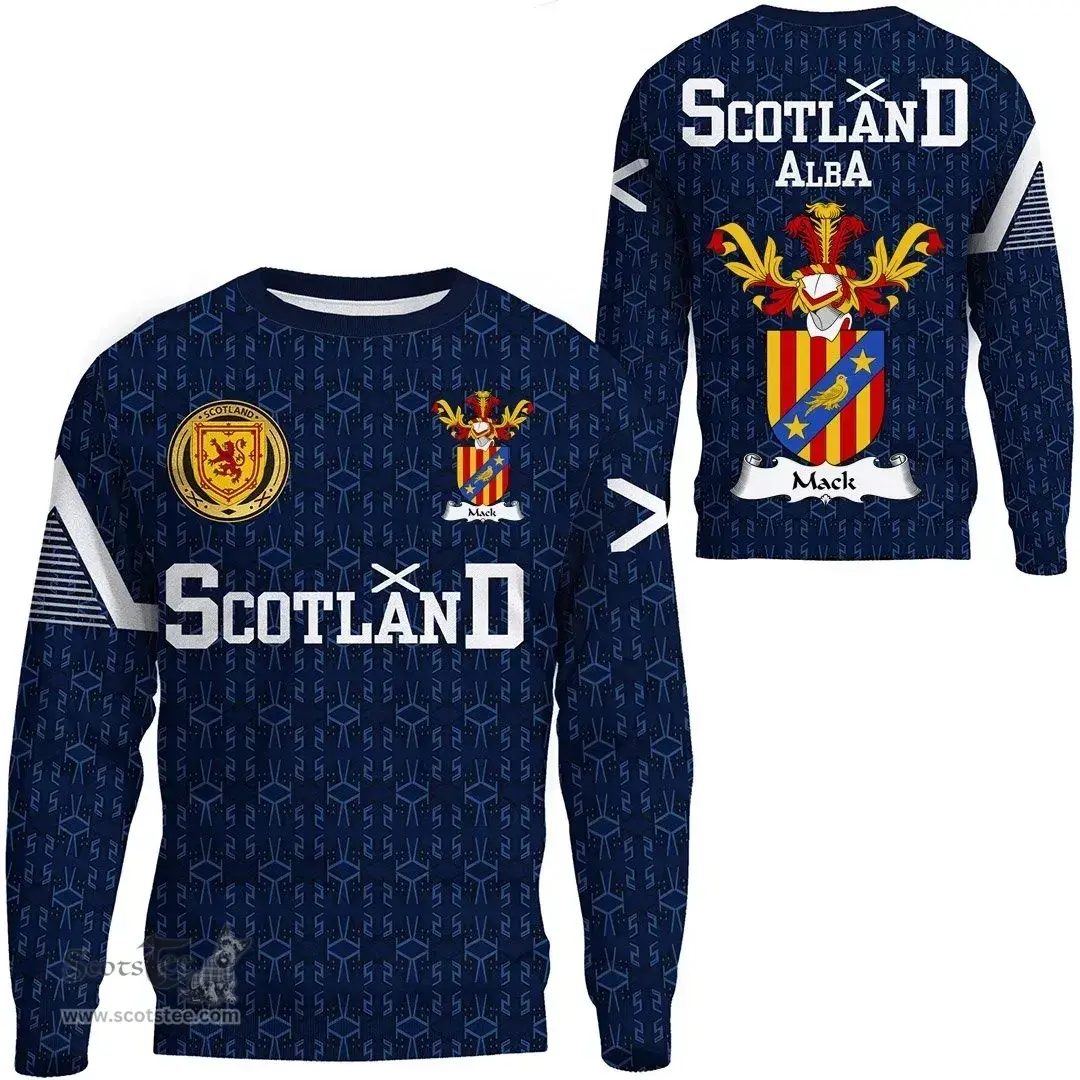ScotsTee Shop Scottish Mack Family Crest Tartan Sweatshirt Scottish 1991 Style