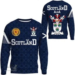 ScotsTee Shop Scottish Peacock Family Crest Tartan Sweatshirt Scottish 1991 Style