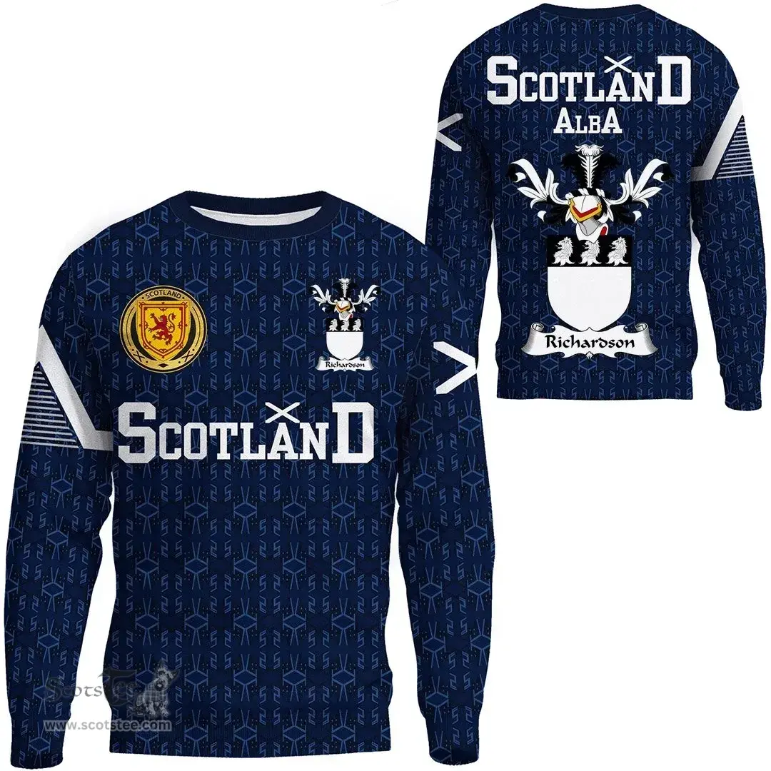 ScotsTee Shop Scottish Richardson Family Crest Tartan Sweatshirt Scottish 1991 Style