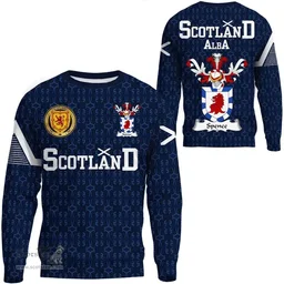 ScotsTee Shop Scottish Spence Family Crest Tartan Sweatshirt Scottish 1991 Style