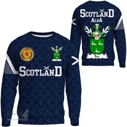 ScotsTee Shop Scottish Rae Family Crest Tartan Sweatshirt Scottish 1991 Style