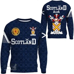 ScotsTee Shop Scottish Powrie Family Crest Tartan Sweatshirt Scottish 1991 Style