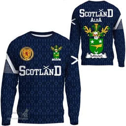 ScotsTee Shop Scottish Tullidelph Family Crest Tartan Sweatshirt Scottish 1991 Style