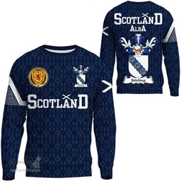 ScotsTee Shop Scottish Stirling Family Crest Tartan Sweatshirt Scottish 1991 Style