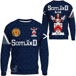 ScotsTee Shop Scottish Main Family Crest Tartan Sweatshirt Scottish 1991 Style