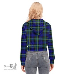 ScotsTee Shop Scottish Arbuthnot Modern Clan Tartan Womens Cropped Zip Up Hoodie