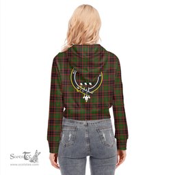ScotsTee Shop Scottish Buchan Modern Clan Crest Tartan Womens Cropped Zip Up Hoodie