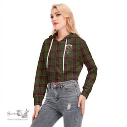 ScotsTee Shop Scottish Buchan Modern Clan Crest Tartan Womens Cropped Zip Up Hoodie
