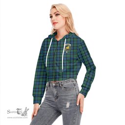 ScotsTee Shop Scottish Campbell Ancient 02 Clan Crest Tartan Womens Cropped Zip Up Hoodie