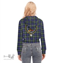 ScotsTee Shop Scottish Baird Modern Clan Crest Tartan Womens Cropped Zip Up Hoodie