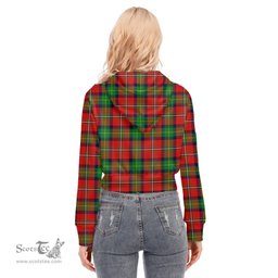 ScotsTee Shop Scottish Boyd Modern Clan Tartan Womens Cropped Zip Up Hoodie