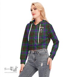ScotsTee Shop Scottish Brodie Hunting Modern Clan Crest Tartan Womens Cropped Zip Up Hoodie