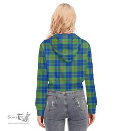 ScotsTee Shop Scottish Barclay Hunting Ancient Clan Tartan Womens Cropped Zip Up Hoodie