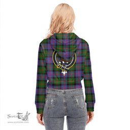ScotsTee Shop Scottish Blair Modern Clan Crest Tartan Womens Cropped Zip Up Hoodie