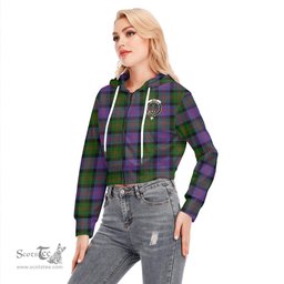 ScotsTee Shop Scottish Blair Modern Clan Crest Tartan Womens Cropped Zip Up Hoodie