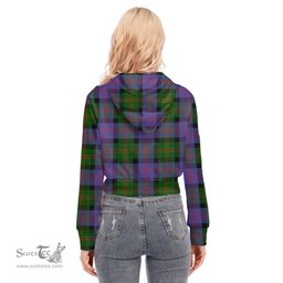 ScotsTee Shop Scottish Blair Modern Clan Tartan Womens Cropped Zip Up Hoodie