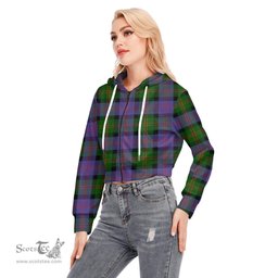 ScotsTee Shop Scottish Blair Modern Clan Tartan Womens Cropped Zip Up Hoodie