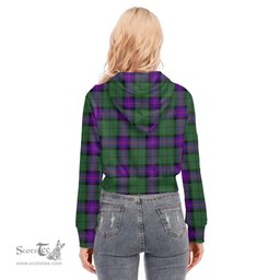ScotsTee Shop Scottish Armstrong Modern Clan Tartan Womens Cropped Zip Up Hoodie