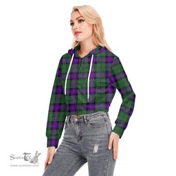ScotsTee Shop Scottish Armstrong Modern Clan Tartan Womens Cropped Zip Up Hoodie