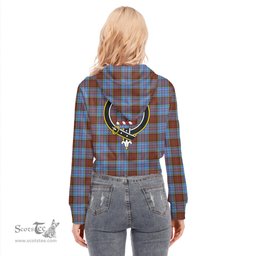ScotsTee Shop Scottish Anderson Modern Clan Crest Tartan Womens Cropped Zip Up Hoodie
