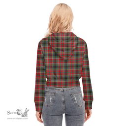ScotsTee Shop Scottish Anderson of Arbrake Clan Tartan Womens Cropped Zip Up Hoodie