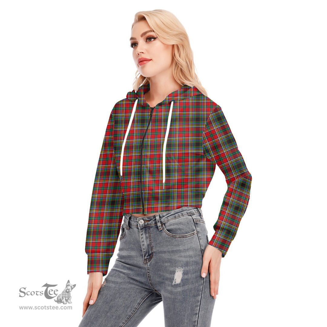 ScotsTee Shop Scottish Anderson of Arbrake Clan Tartan Womens Cropped Zip Up Hoodie
