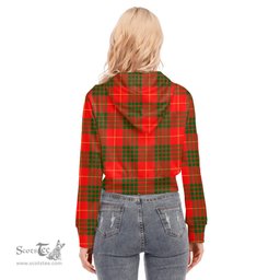 ScotsTee Shop Scottish Cameron Modern Clan Tartan Womens Cropped Zip Up Hoodie