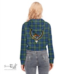 ScotsTee Shop Scottish Baird Ancient Clan Crest Tartan Womens Cropped Zip Up Hoodie
