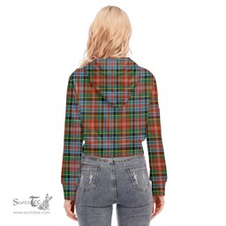 ScotsTee Shop Scottish Caledonia Ancient Clan Tartan Womens Cropped Zip Up Hoodie