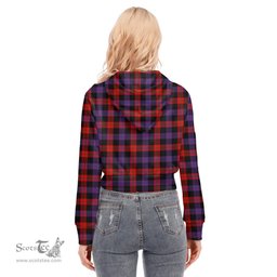 ScotsTee Shop Scottish Brown Modern Clan Tartan Womens Cropped Zip Up Hoodie
