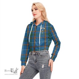 ScotsTee Shop Scottish Bain Clan Crest Tartan Womens Cropped Zip Up Hoodie
