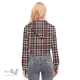 ScotsTee Shop Scottish Borthwick Dress Ancient Clan Tartan Womens Cropped Zip Up Hoodie