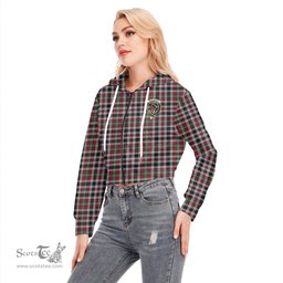 ScotsTee Shop Scottish Borthwick Ancient Clan Crest Tartan Womens Cropped Zip Up Hoodie