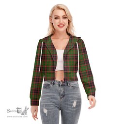 ScotsTee Shop Scottish Buchan Modern Clan Tartan Womens Cropped Zip Up Hoodie
