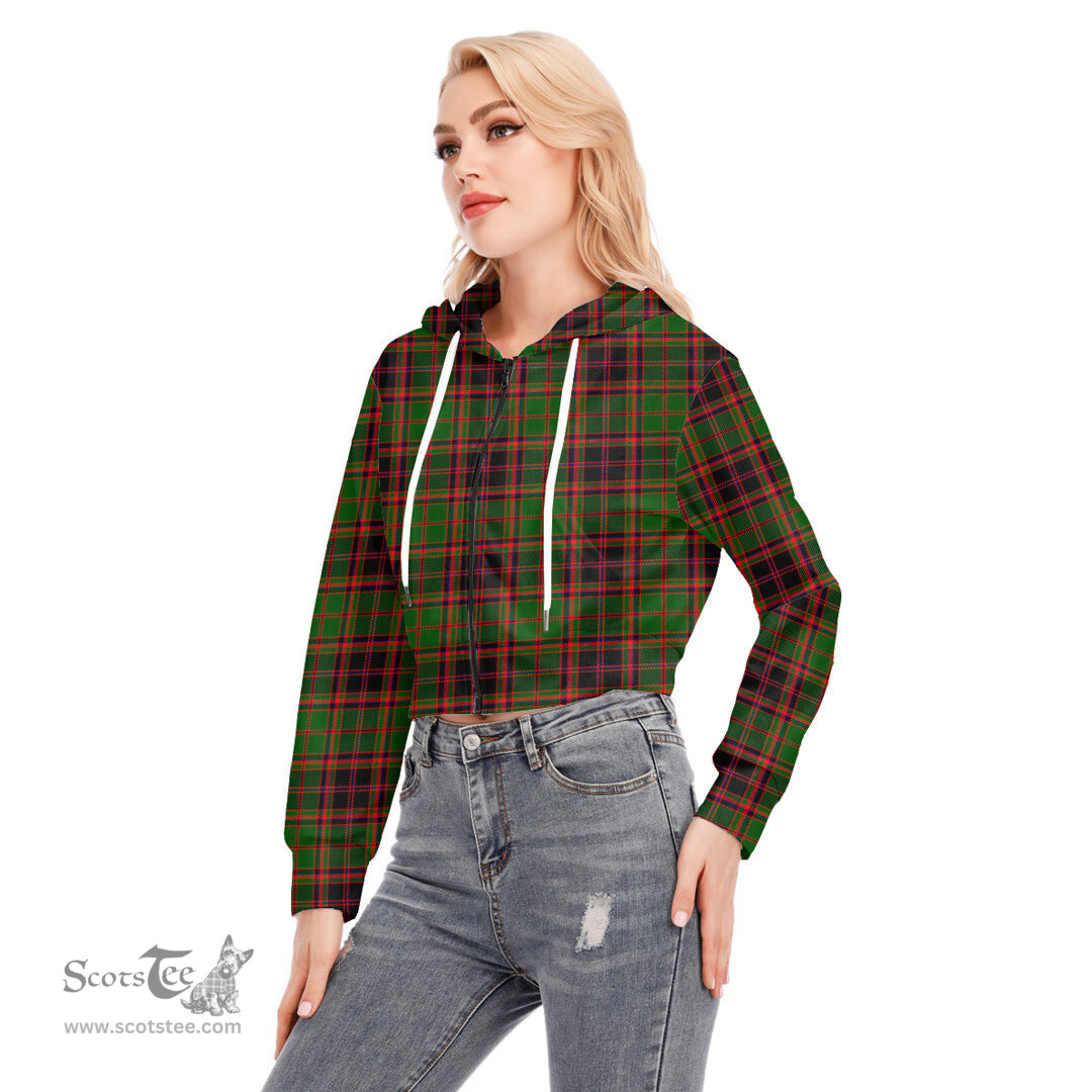 ScotsTee Shop Scottish Buchan Modern Clan Tartan Womens Cropped Zip Up Hoodie