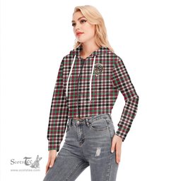 ScotsTee Shop Scottish Borthwick Dress Ancient Clan Crest Tartan Womens Cropped Zip Up Hoodie