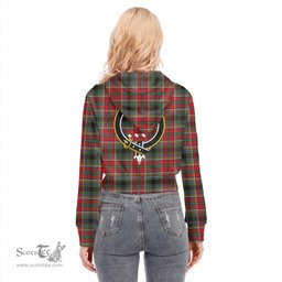 ScotsTee Shop Scottish Anderson of Arbrake Clan Crest Tartan Womens Cropped Zip Up Hoodie