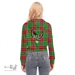 ScotsTee Shop Scottish Baxter Modern Clan Crest Tartan Womens Cropped Zip Up Hoodie