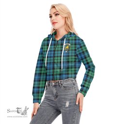 ScotsTee Shop Scottish Campbell Ancient 01 Clan Crest Tartan Womens Cropped Zip Up Hoodie