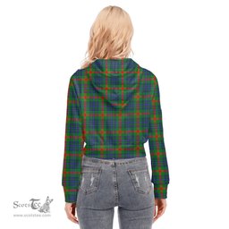 ScotsTee Shop Scottish Aiton Clan Tartan Womens Cropped Zip Up Hoodie