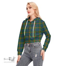 ScotsTee Shop Scottish Aiton Clan Tartan Womens Cropped Zip Up Hoodie