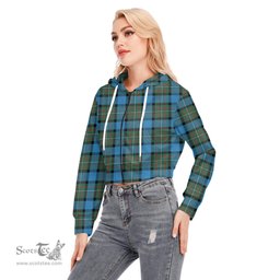 ScotsTee Shop Scottish Fergusson Ancient Clan Tartan Womens Cropped Zip Up Hoodie