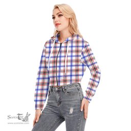 ScotsTee Shop Scottish Boswell Modern Clan Tartan Womens Cropped Zip Up Hoodie